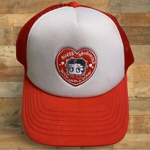 Guess Originals Betty Boop Trucker Hat Red/White OSFA